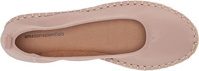 Amazon Essentials Women’s Espadrille Ballet Flat Faux Leather DUSTY PINK BEIGE