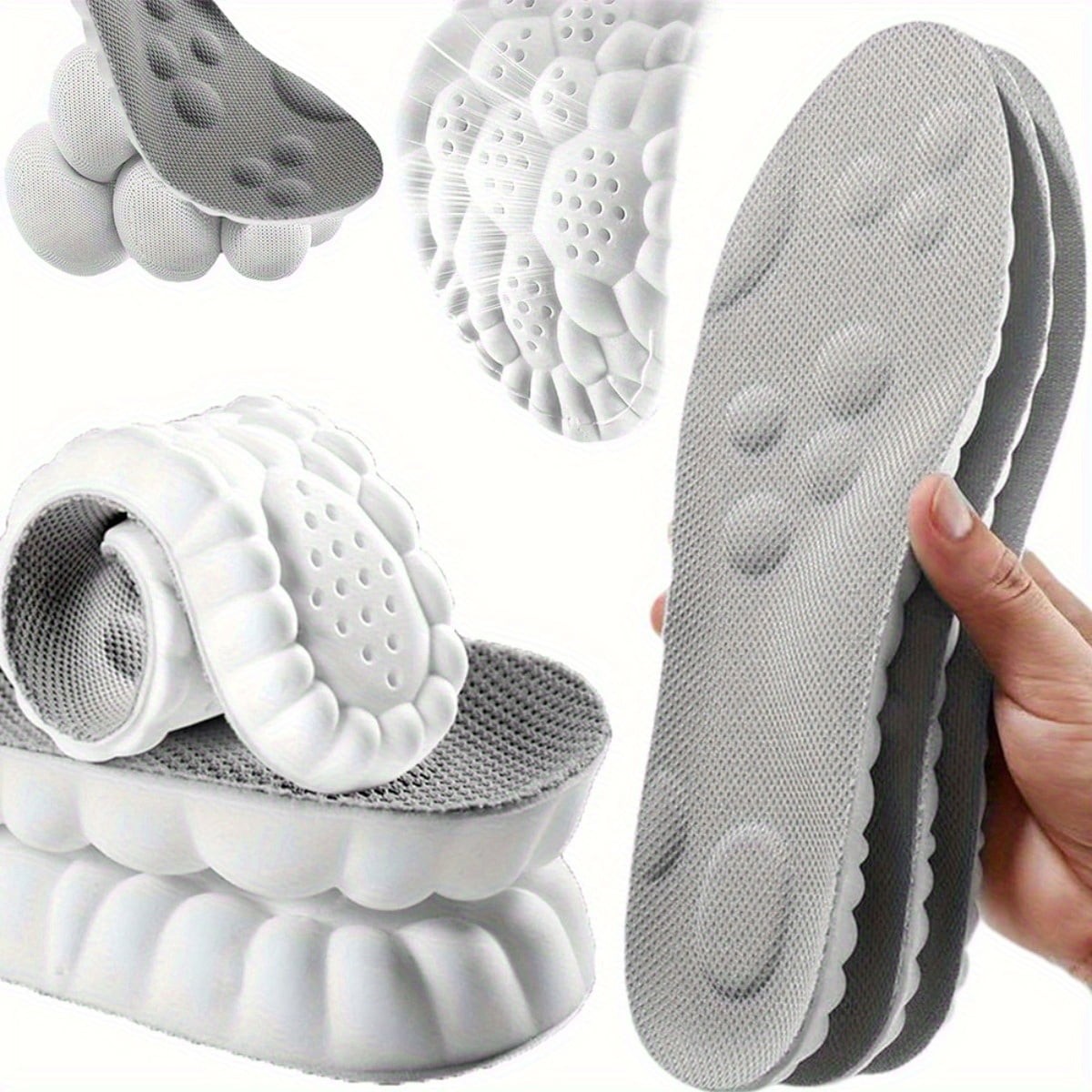NEW! 4D Memory Foam Insoles – Orthotic Support For Men & Women, Ideal For Sports