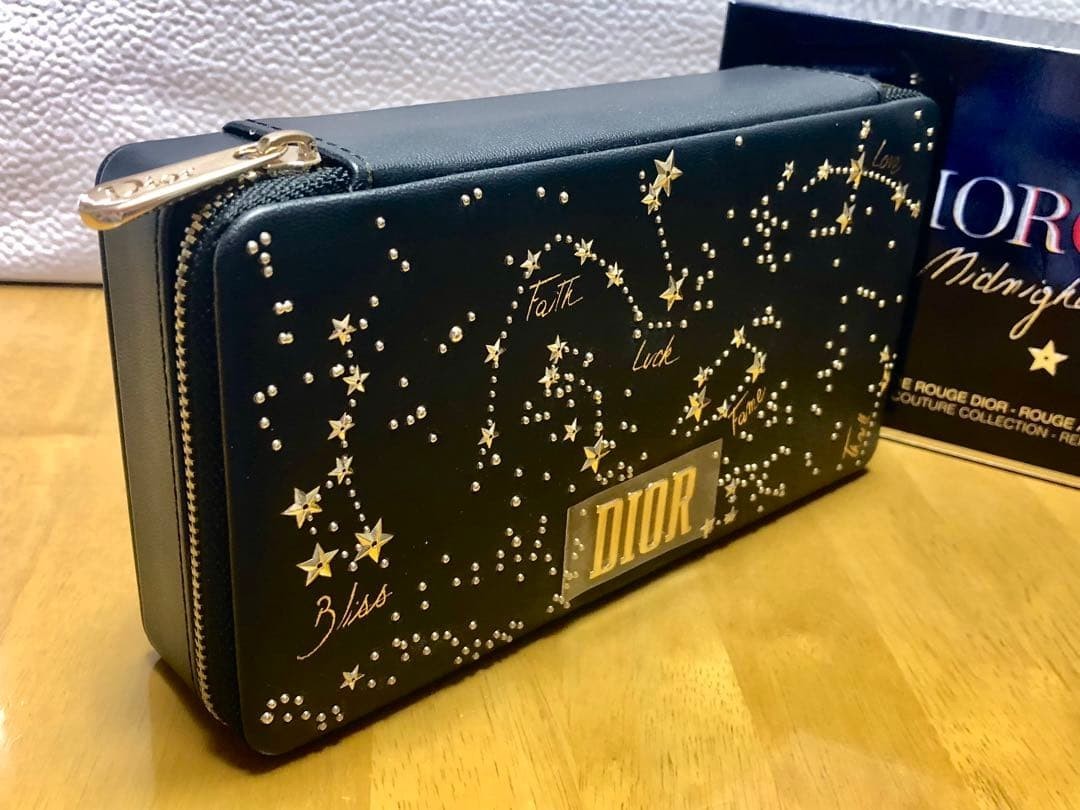 Christian Dior Mirror Pouch Black Gold Star Constellation Logo Novelty CD New
