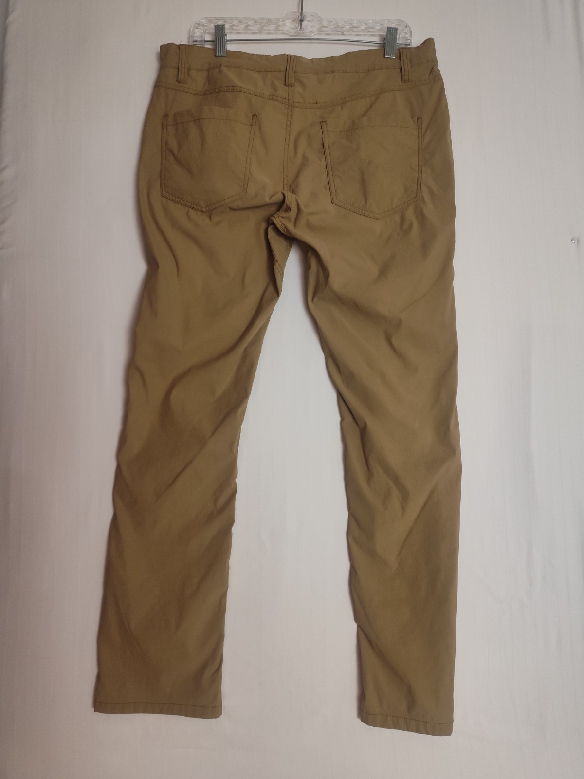Kenneth Cole Gusseted 34×32 Slim Chino Performance Functional Tan Mens Pants