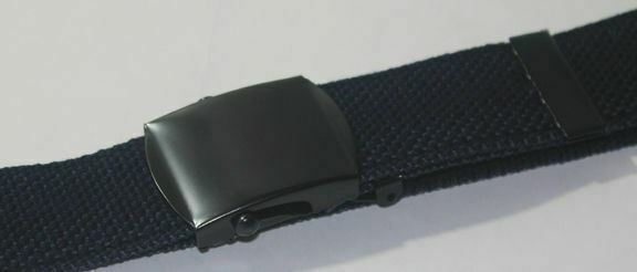 NEW ADJUSTABLE 56″ INCH ASSORTED CANVAS MILITARY WEB BELT BLACK BUCKLE MEN WOMEN