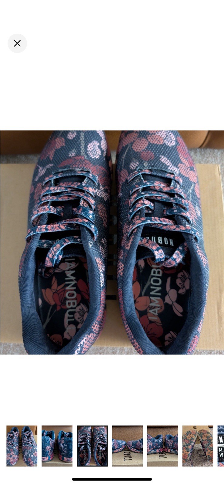 NOBULL Men’s Low Top Athletic Sneaker, Blue/Pink Floral, Lace-Up