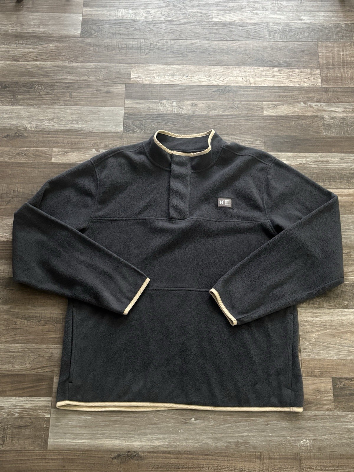 Hurley Blue Quarter Zip/snap Fleece Pullover Mens Sz XXL