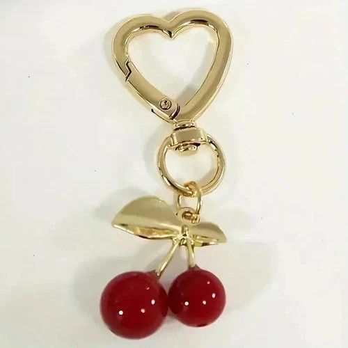 Trendy Red Cherry Pendant Keychain for Women Cute Bag Decorations Multifunctions
