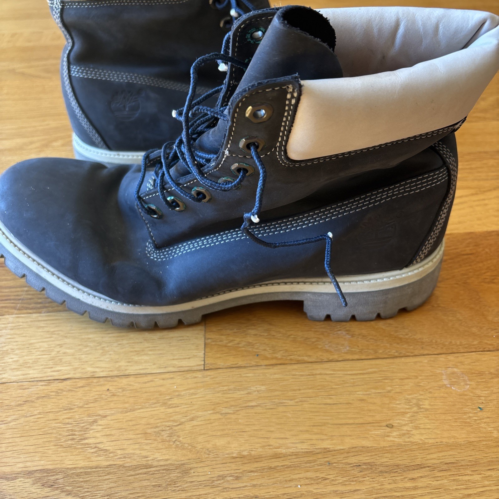 Timberland Waterproof Boots Navy Blue Leather Mens 12 27011