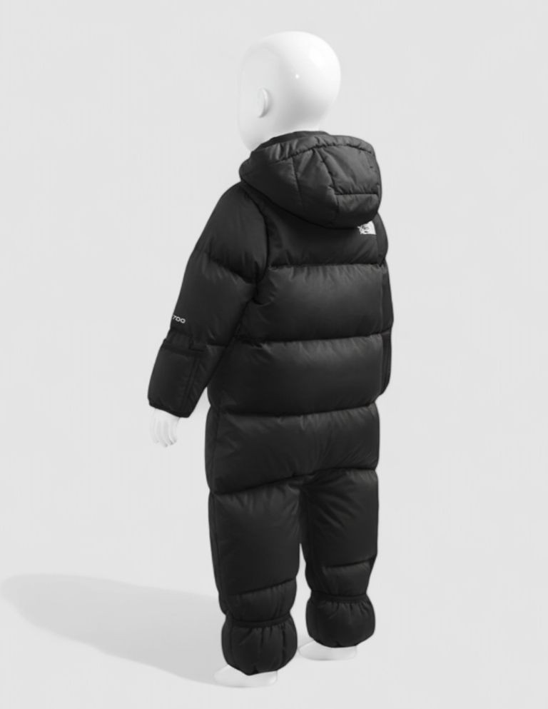 The North Face Baby Black 1996 Retro Nuptse Down Snowsuit One Piece Size 12-18M