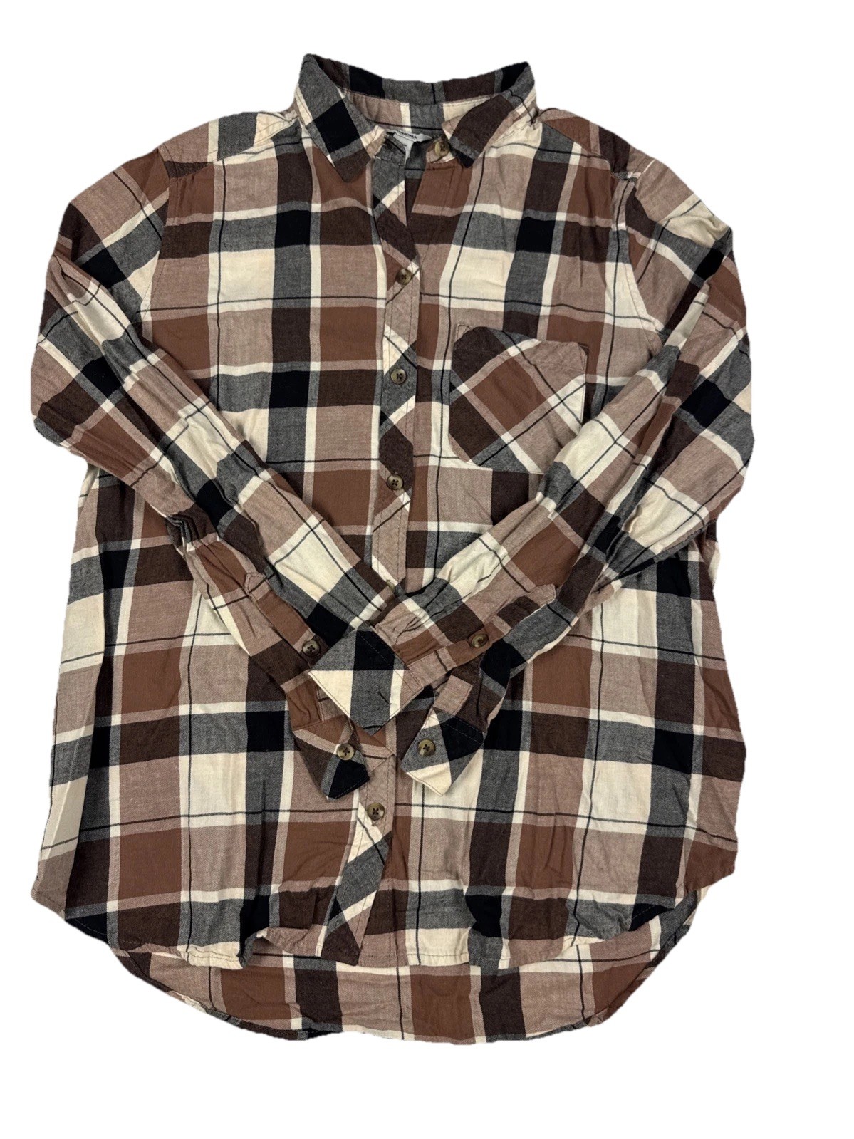 Sonoma Women’s Long Sleeve Plaid Button Up Shirt Medium