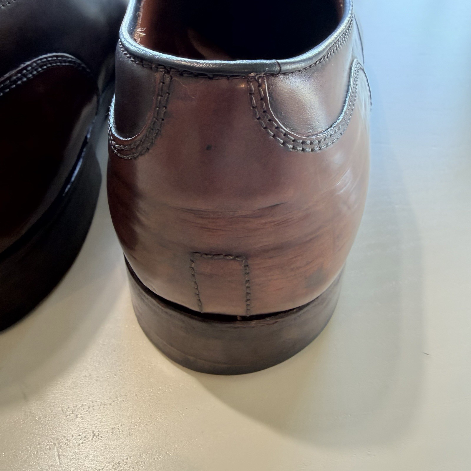 ALDEN 22220 Cigar Shell Cordovan Split Toe Size 13 Norwegian Front Blucher Shoes