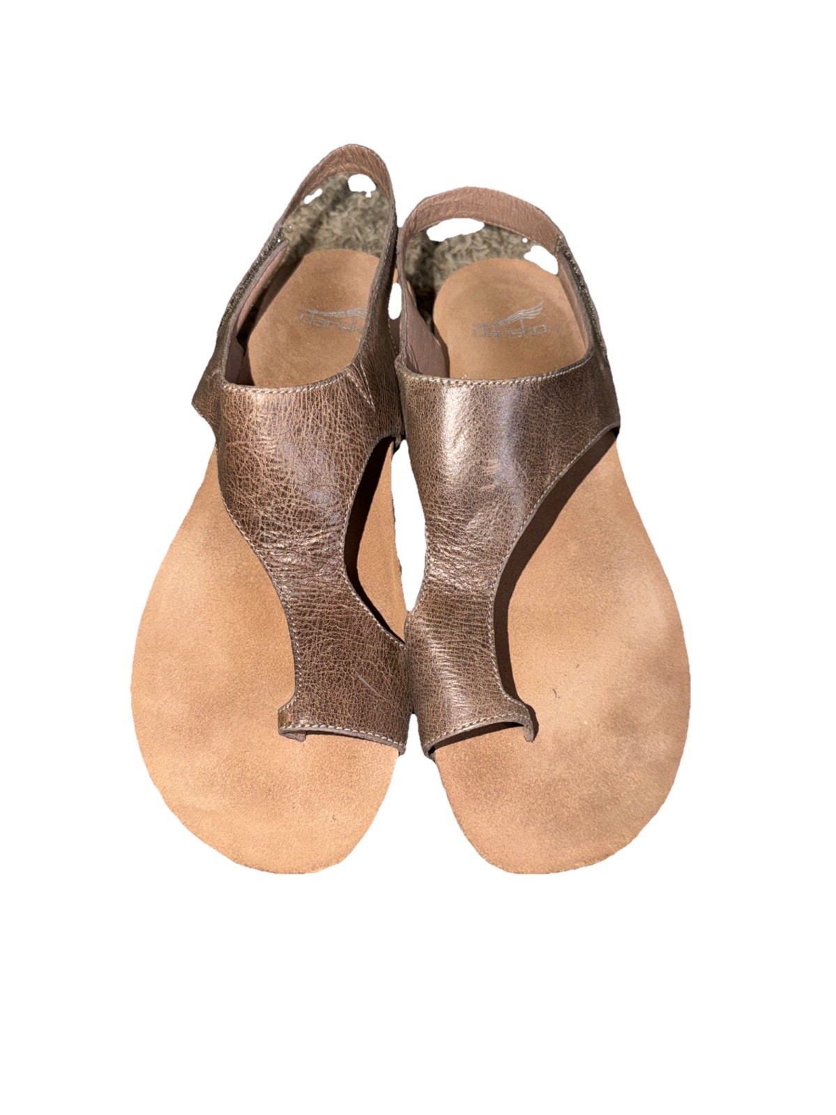 Dansko Womens Reece Sandals Size 10 / 42 Tan Brown Toe Loop Slingback Thong Shoe