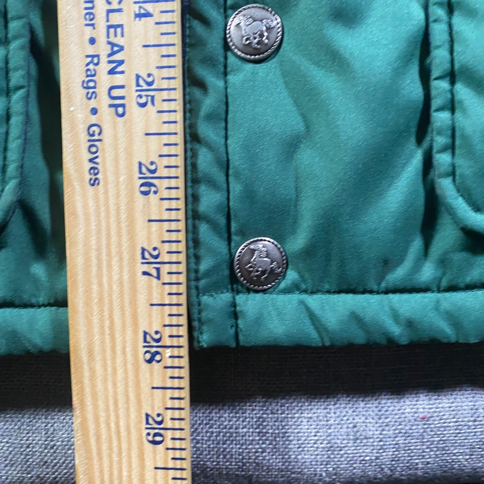 Vintage State Line Tack Mens Green Field Hunting Jacket Nylon Lined Drawstring
