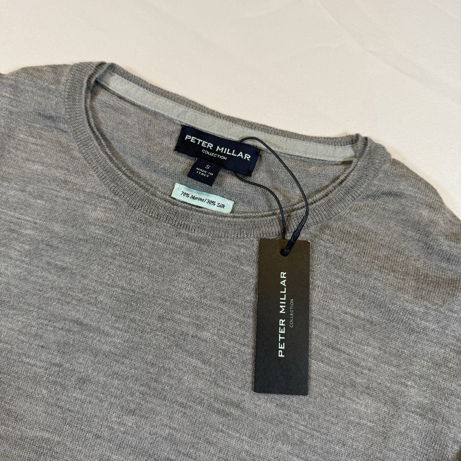 Peter Millar Merino Wool & Silk Crew Neck Sweater Size Small NWT $298