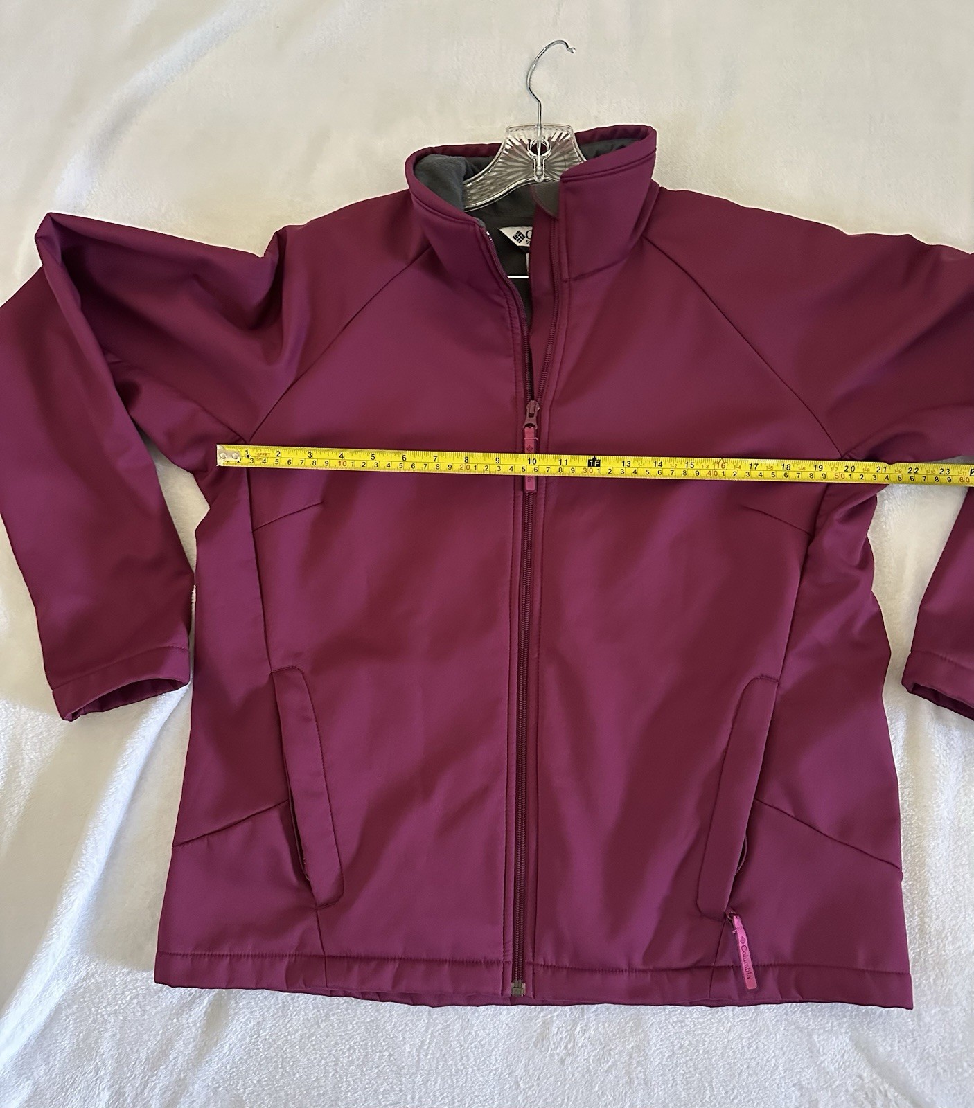 Columbia Women’s XL Softshell Full Zip Jacket Dark Pink Berry Fleece Lined