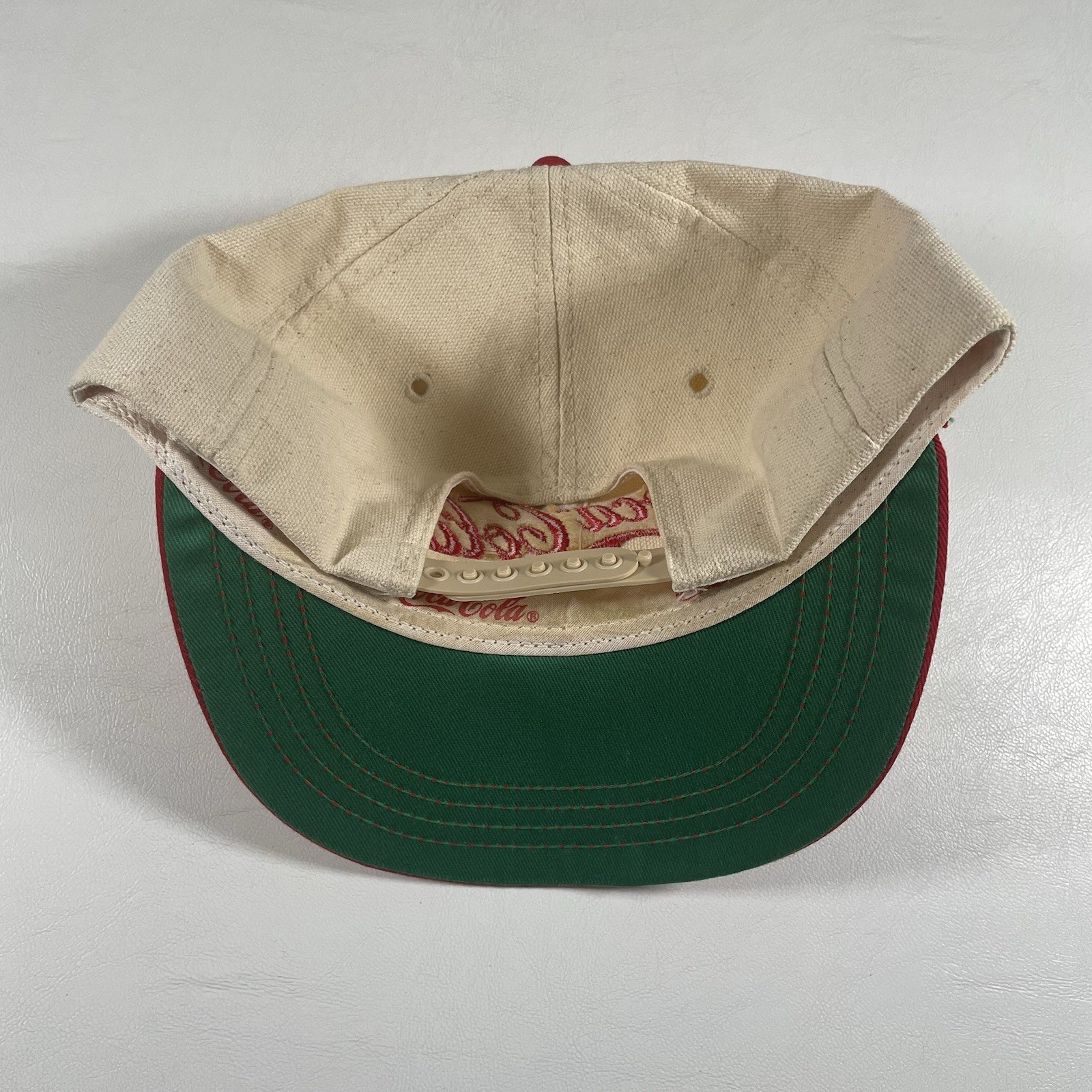 Vtg Coca Cola Snapback Hat Cap Logo Graphic Louisville MFG Co Made USA Preowned