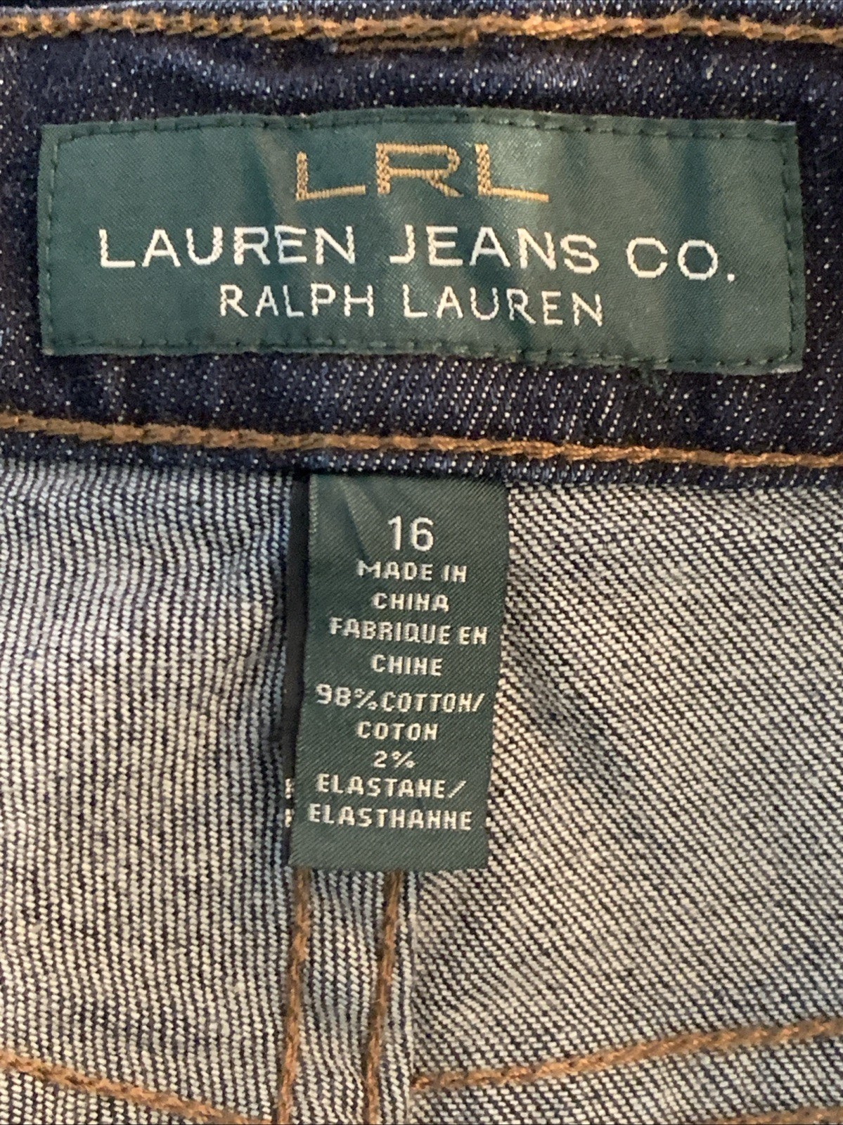 Lauren Jean Co. Denim Jeans Sz 16 Pockets Loops Zipper Button Bootcut