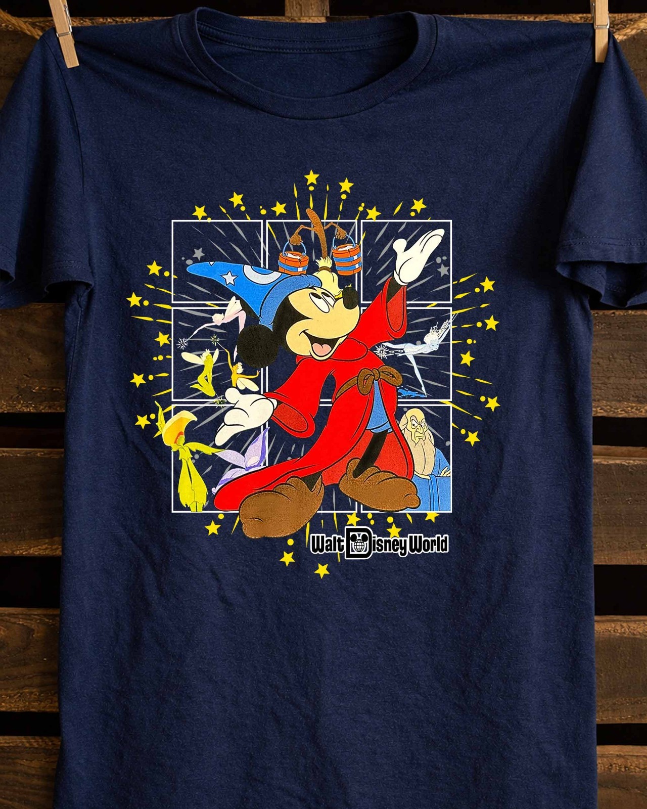 Walt Disney World Parks Sorcerer Mickey Mouse Fantasia Adult T-Shirt