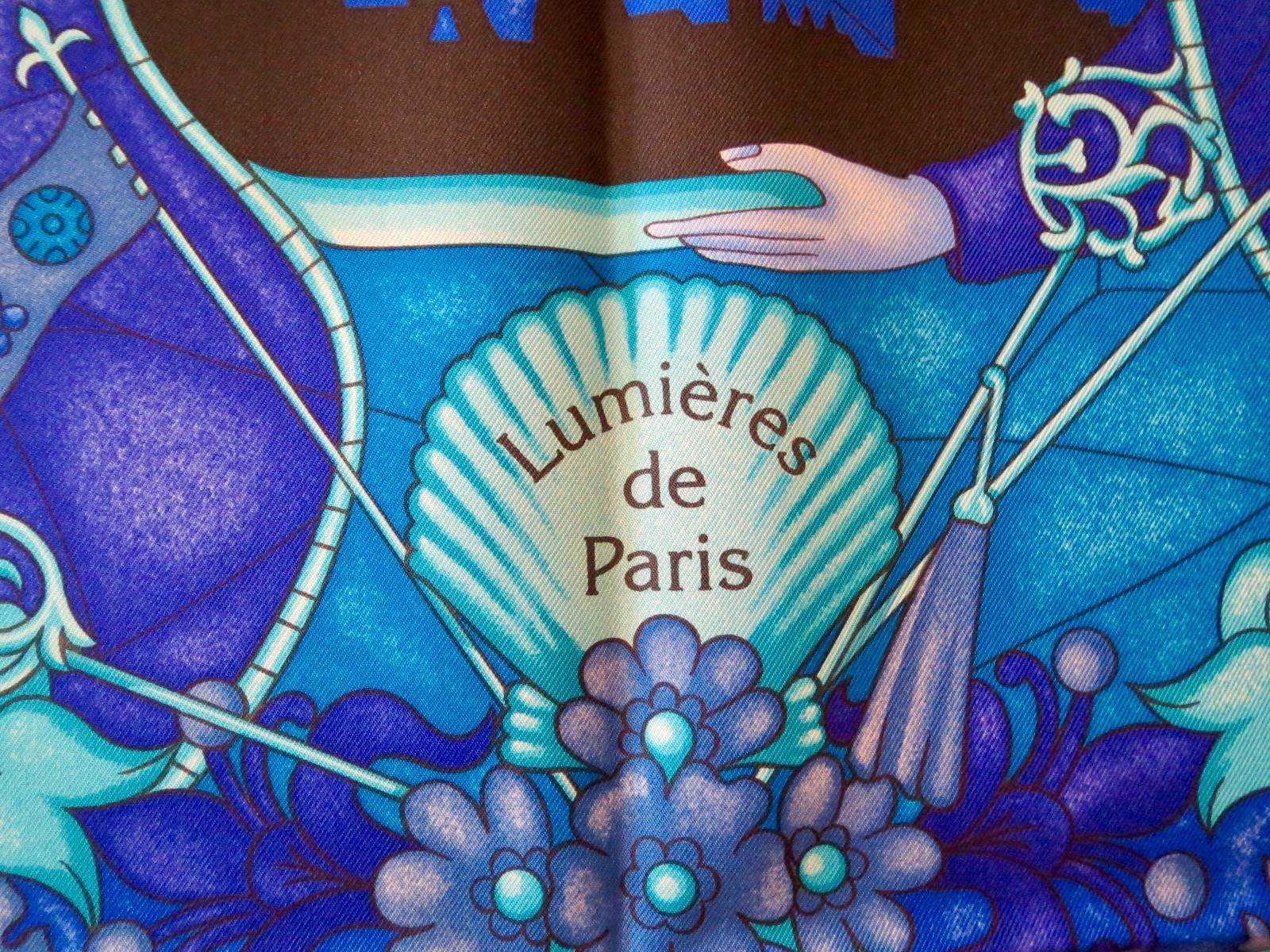 New in Box HERMES SCARF “Lumieres de Paris” Bright Blue Square Scarf 35″