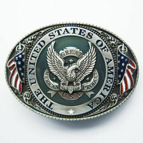1PC U.S.A. Men Belt Buckle American Flag Eagle Metal Fashion US New
