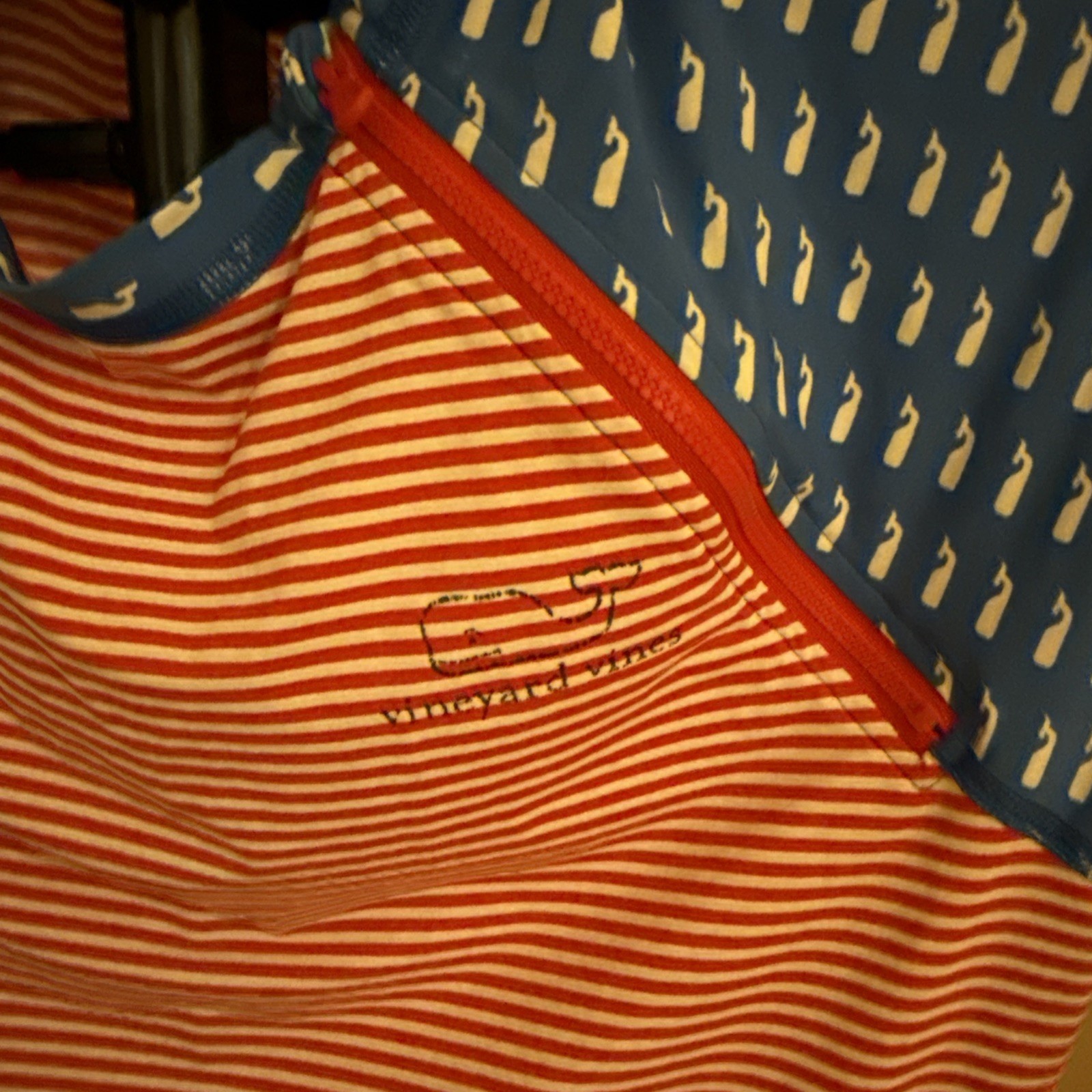 Vineyard Vines Performance Quarter-Zip Top – Youth XL (16) Red Blue White Stars