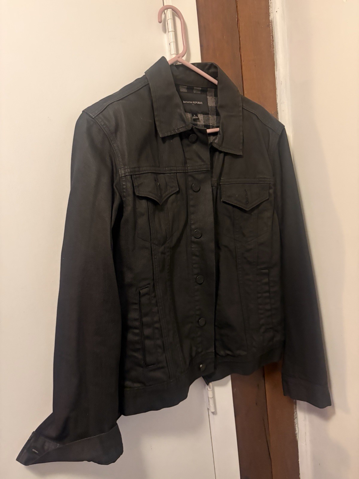 Banana Republic Detroit All Weather Jacket – Small Black Button Up Medium Length