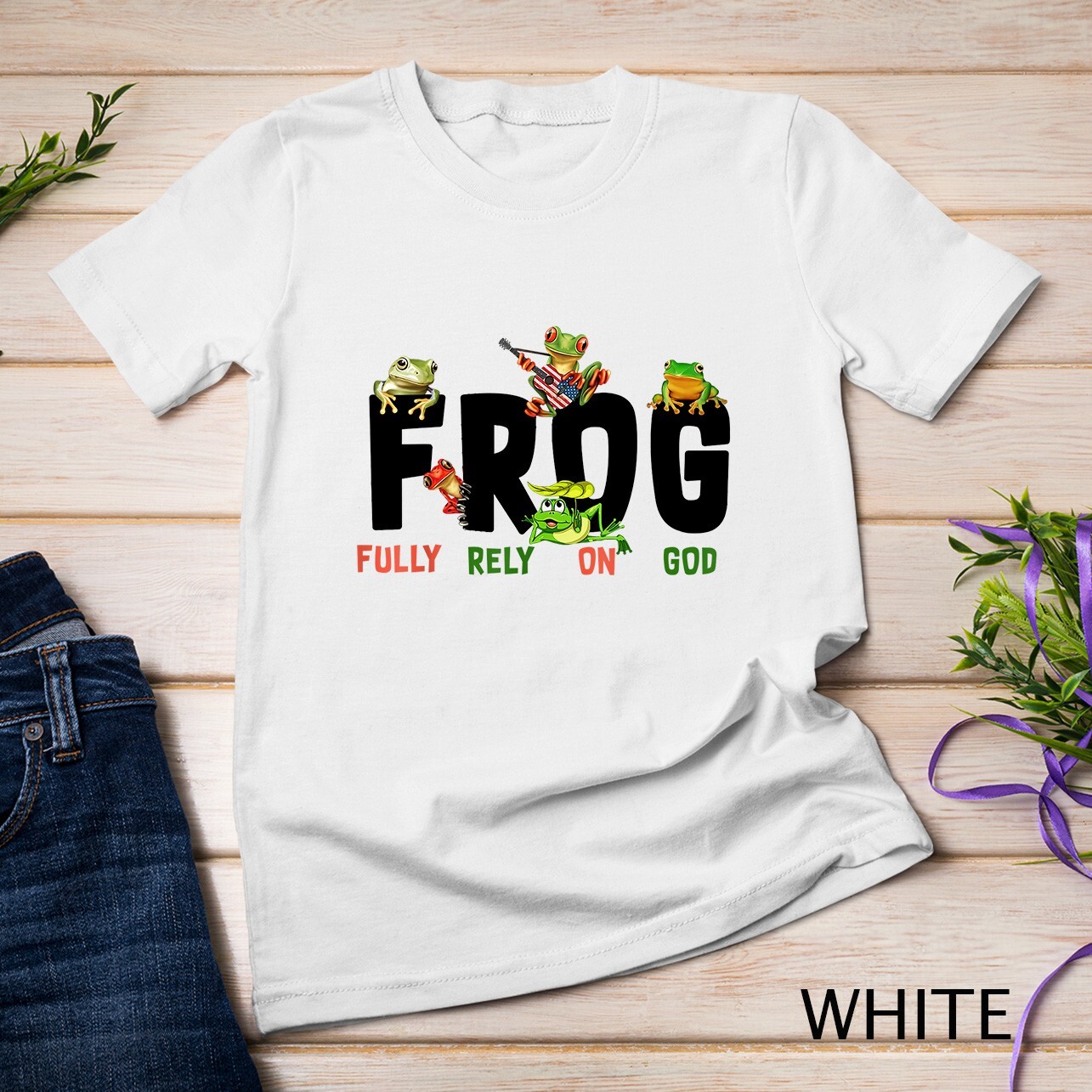 Frog fully rely on God Unisex T-shirt