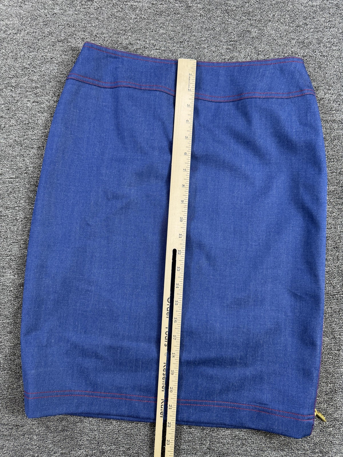Escada 2 Piece Skirt Set Womens Small 36 Blue Wool Tank Pencil Lined Workwear