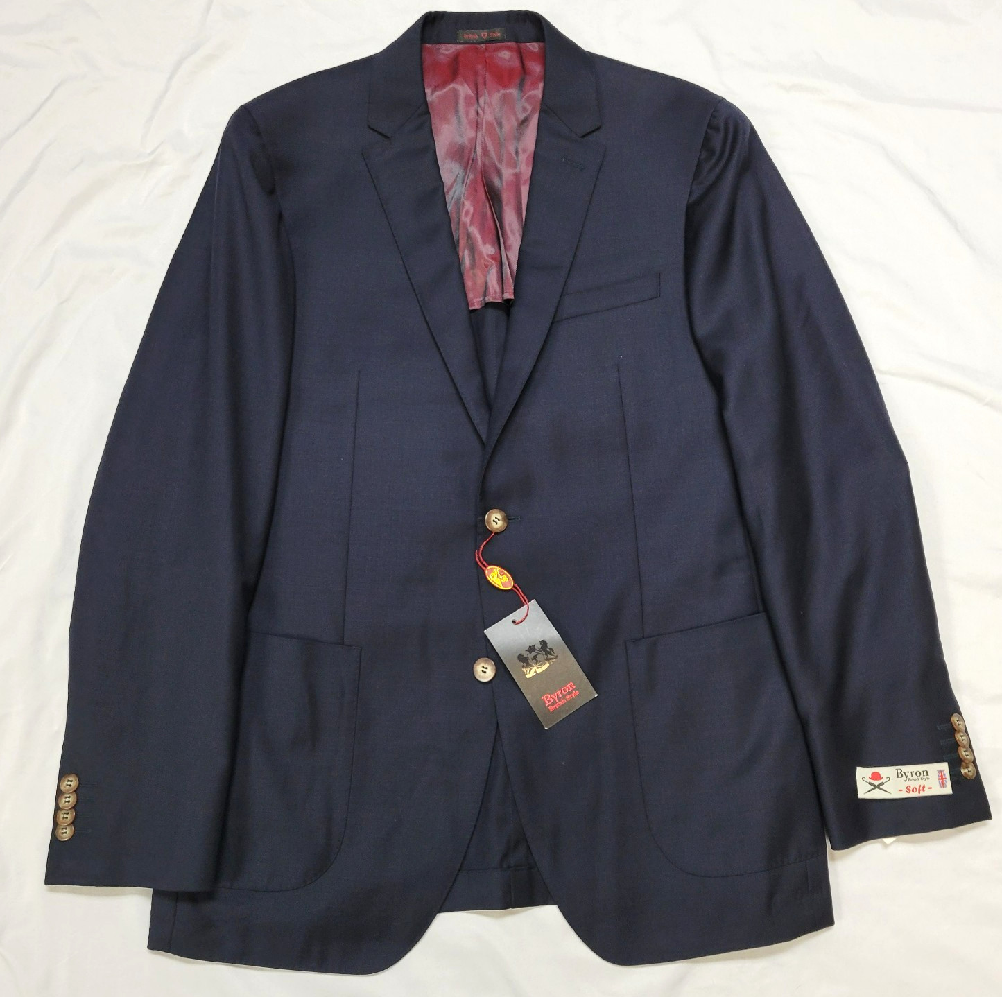 $895 New BYRON Soft Carnaby Blazer Men’s 38R 38 REG Navy Blue 100% WOOL Jacket