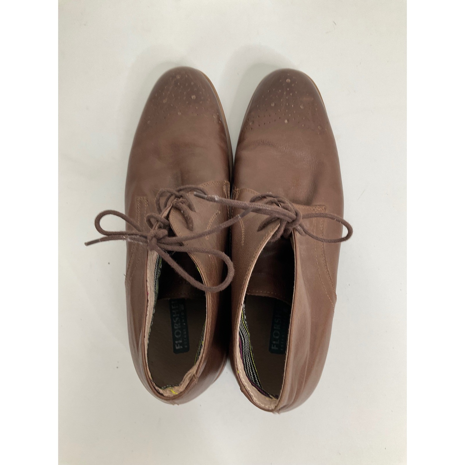 Florsheim Mens Brown Leather Chukka Boots Medallion Toe 15085-200 Size 10.5 D