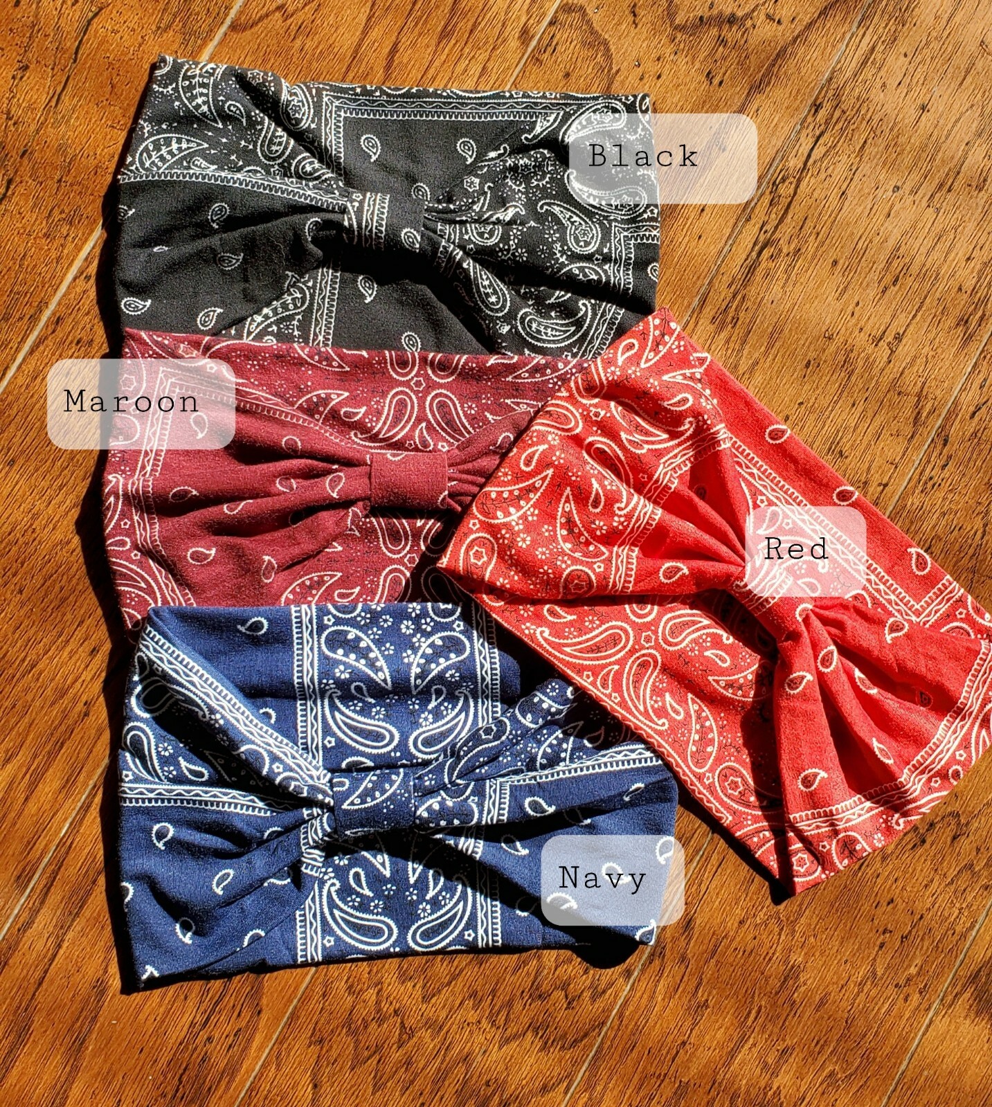 4 Colors 6.5 Wide Elastic Knotted Bandana Paisley Headband Headwrap
