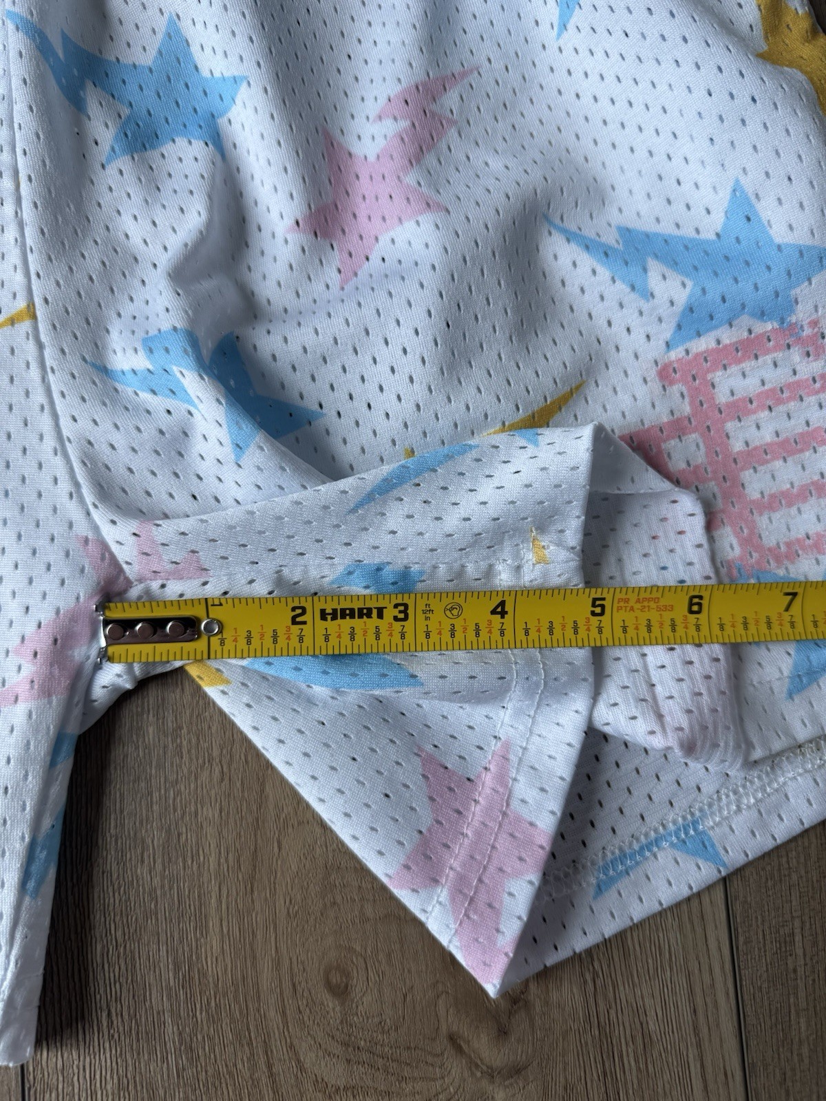 Eric Emanuel x BAPE EE Basic Shorts In White Bapesta Star/Lightning Bolt Size L