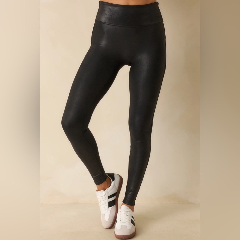 SPANX Black Faux Leather Leggings – Women Pants & Jumpsuits