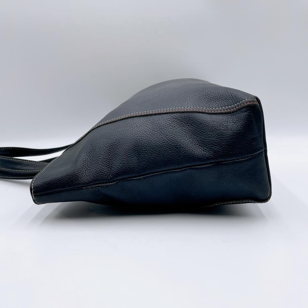 Kitamura h385 A4 Tote Bag Leather Embossed Black Shoulder Japan 0612640