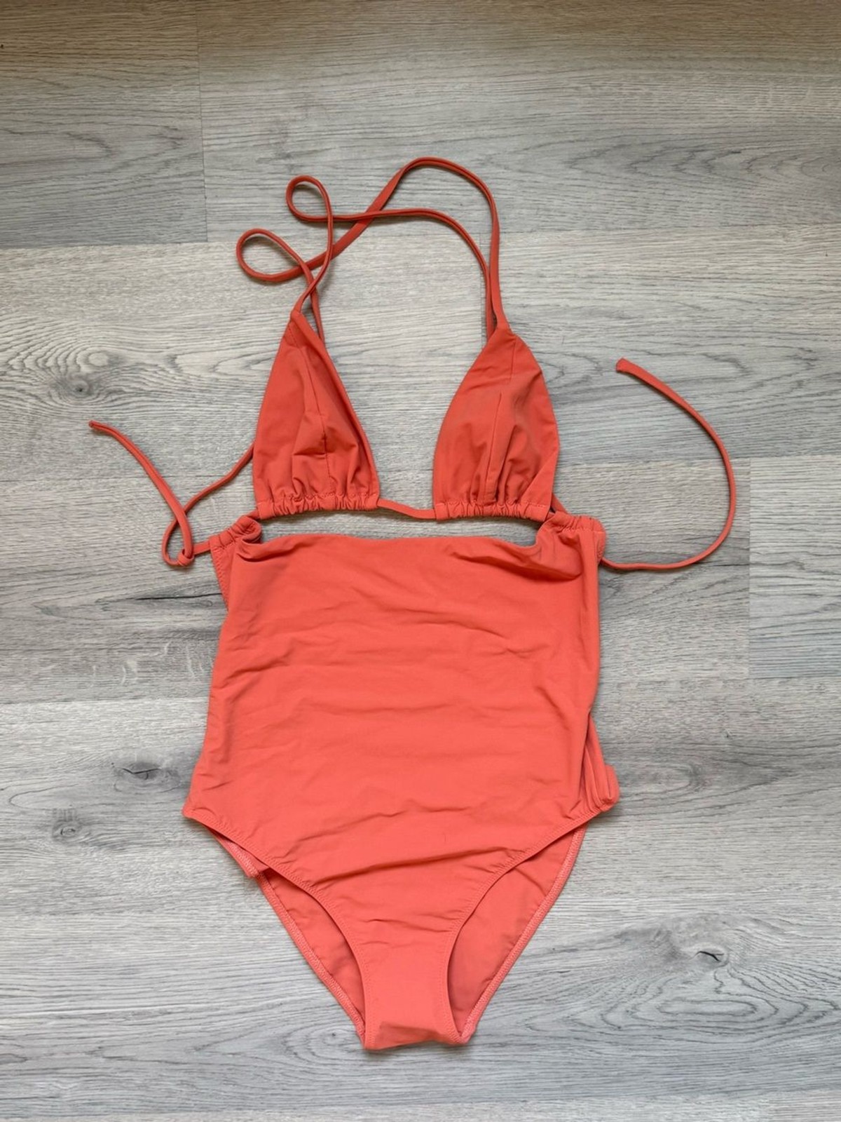 Araks One Piece Cut Out Swim in Orange Medium NWT