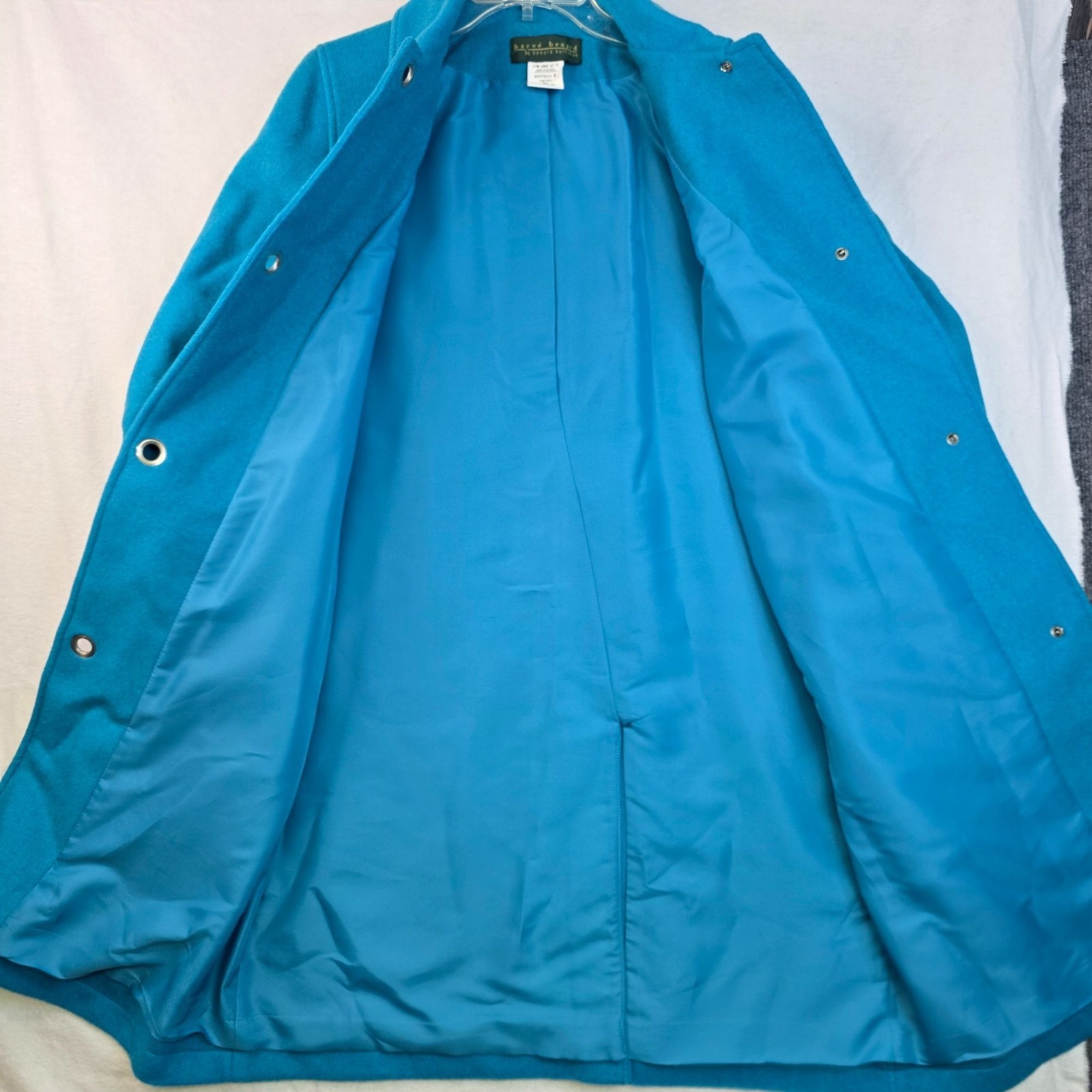 Vintage 90s Wool Duffle Coat 8 Turquoise Quiet Luxury Old Money Outdoor Winter