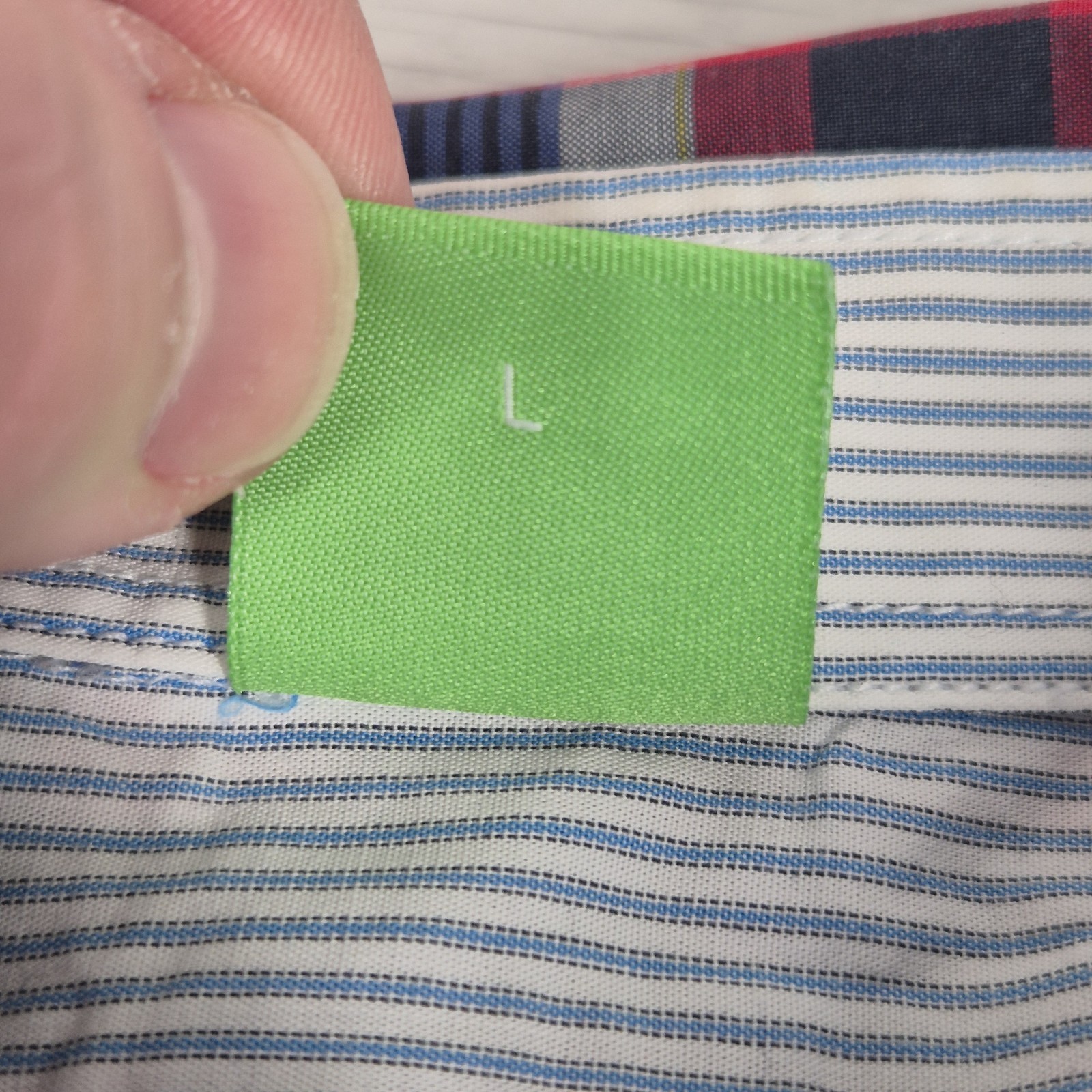 Hugo Boss Checked Button Up Long Sleeve Shirt Men’s L Blue Green White