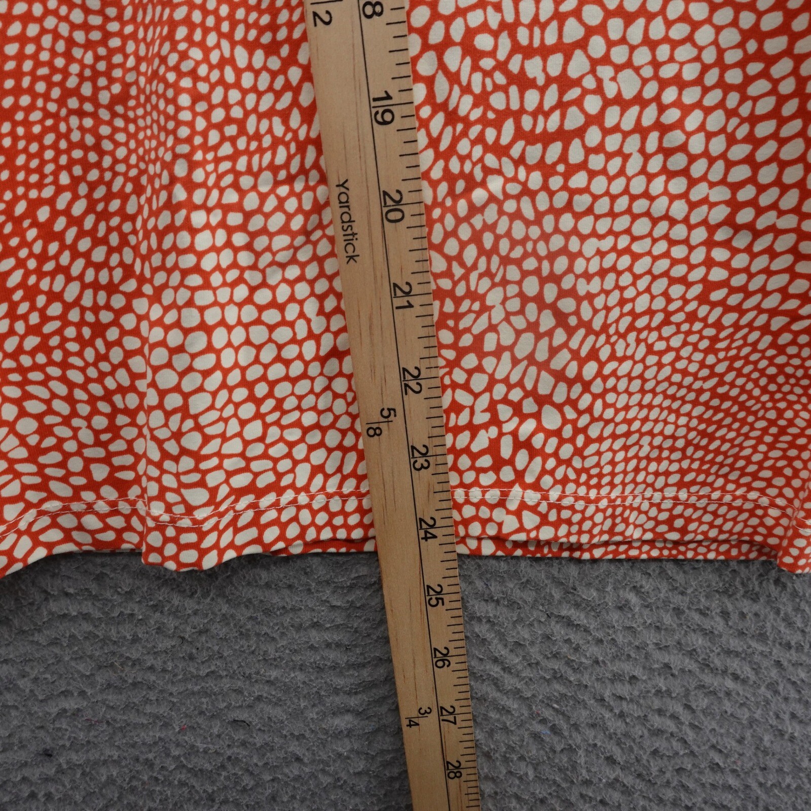 J McLaughlin Catalina Knit Pebble Print Top Large Orange White Womens 3/4 Sleeve