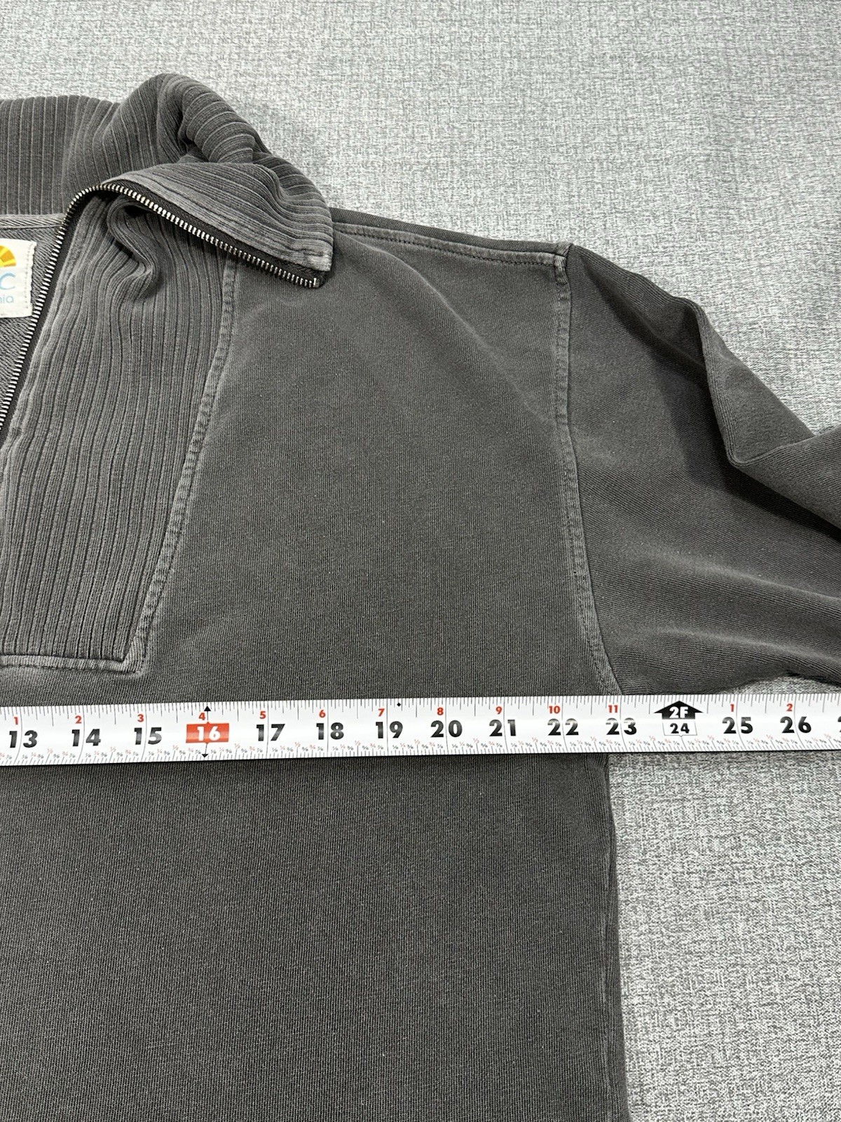 C&C California Half Zip Pullover Sweatshirt Gray Washed Funnel Neck Women’s