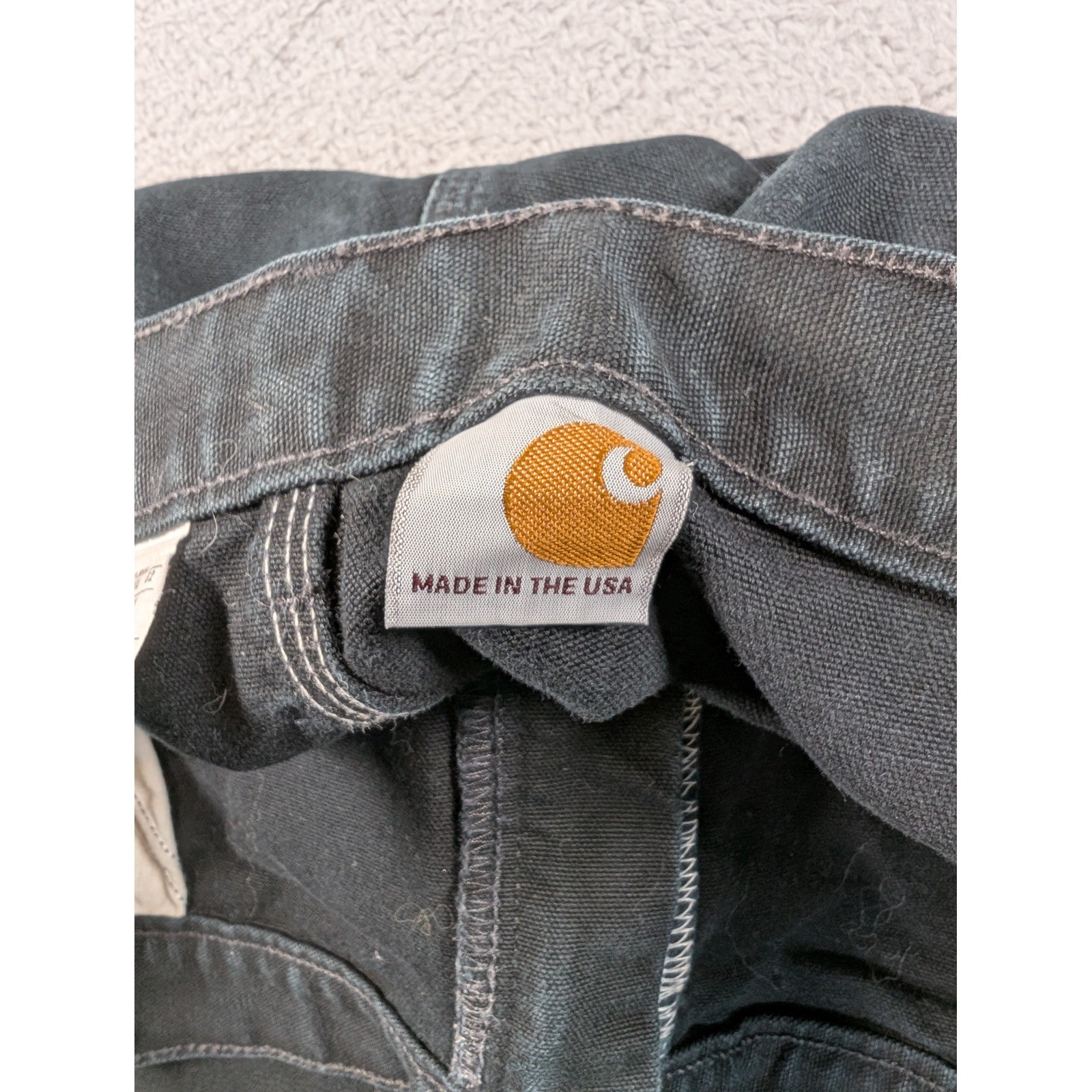 Carhartt B01 BLK Double Knee Work Pants Mens 40×32 Black Duck Canvas USA Made
