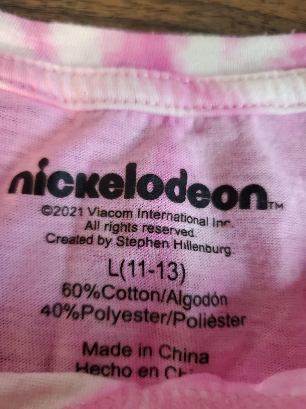 Nickelodeon Spongebob Tank Top Juniors Size Large Pink Tie Dye