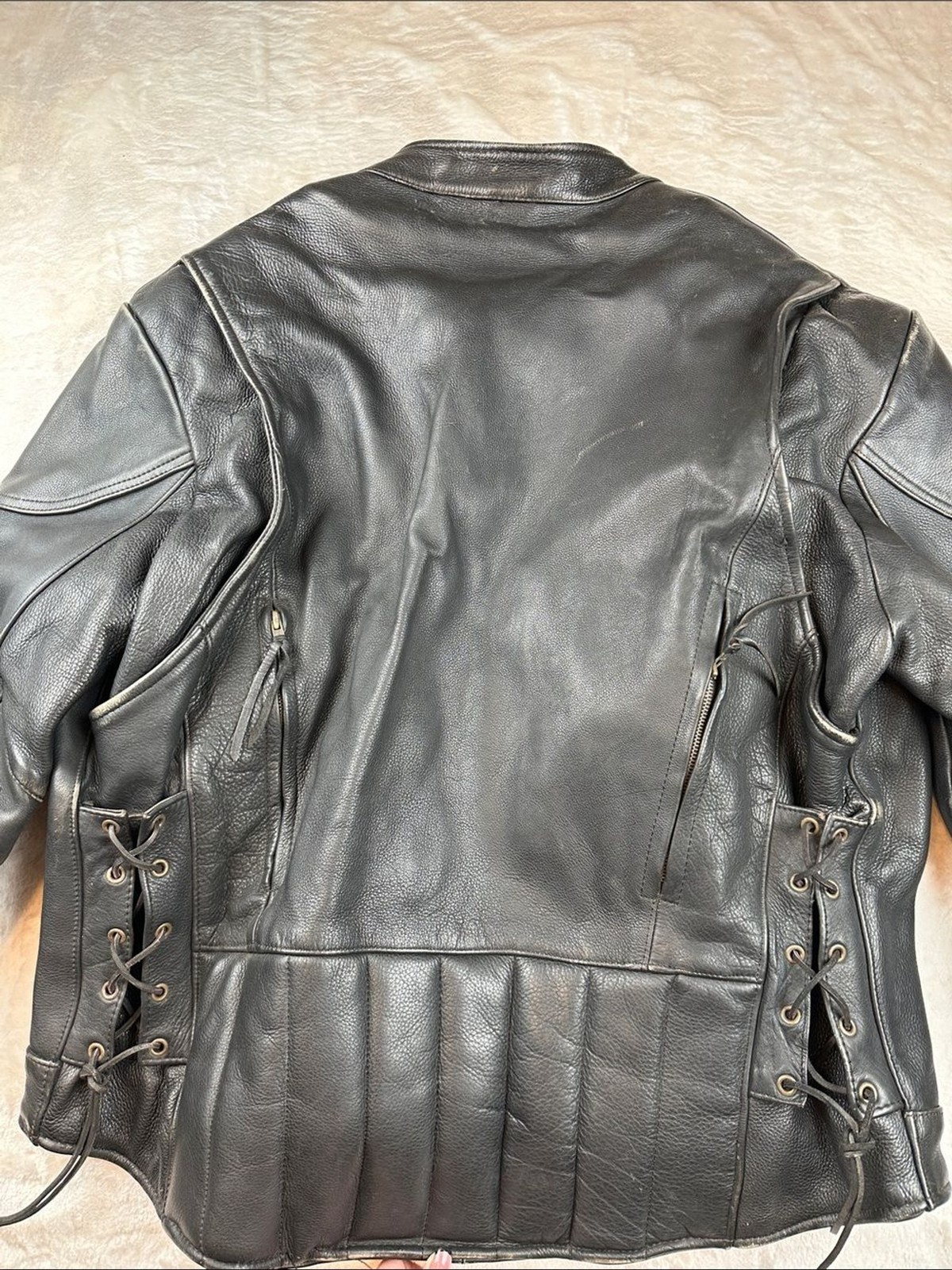 Leather King Mens 50 Black Leather Motorcycle Jacket Thinsulate Lined XXL |Biker