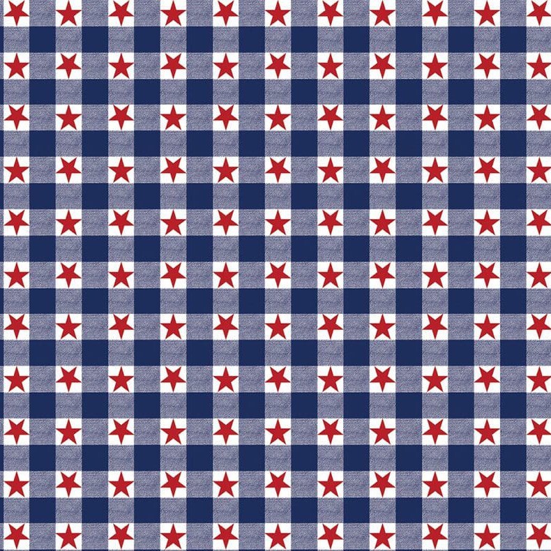 Carolina Creative Bandanna (Patriotic Check) 22″ x 22″ USA America Stars