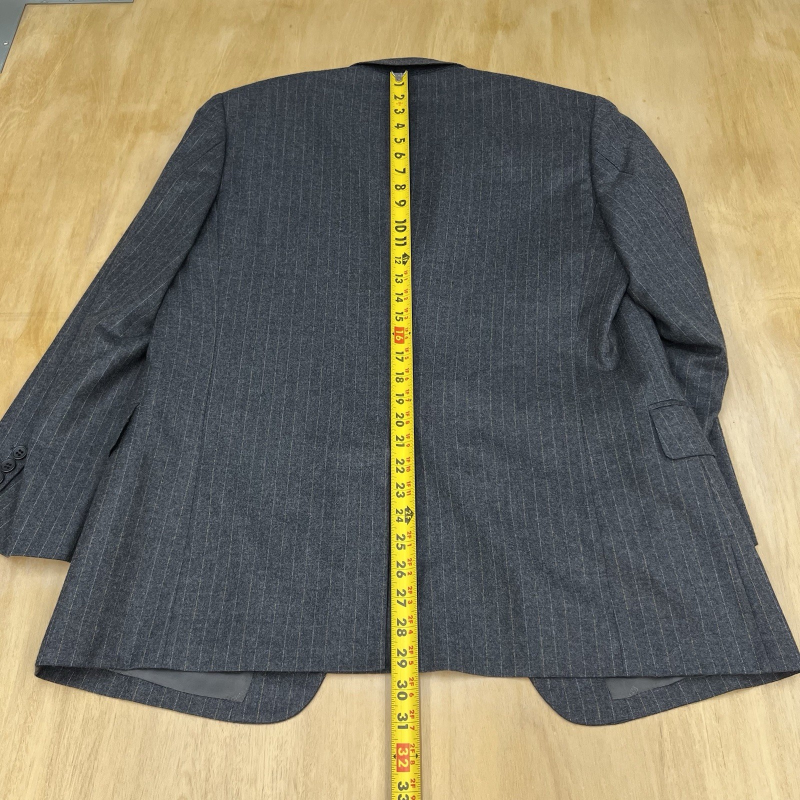 Custom Ermenegildo Zegna Suit 40S Short Cuffed Pleated 32×30 Gray/Orange Flannel