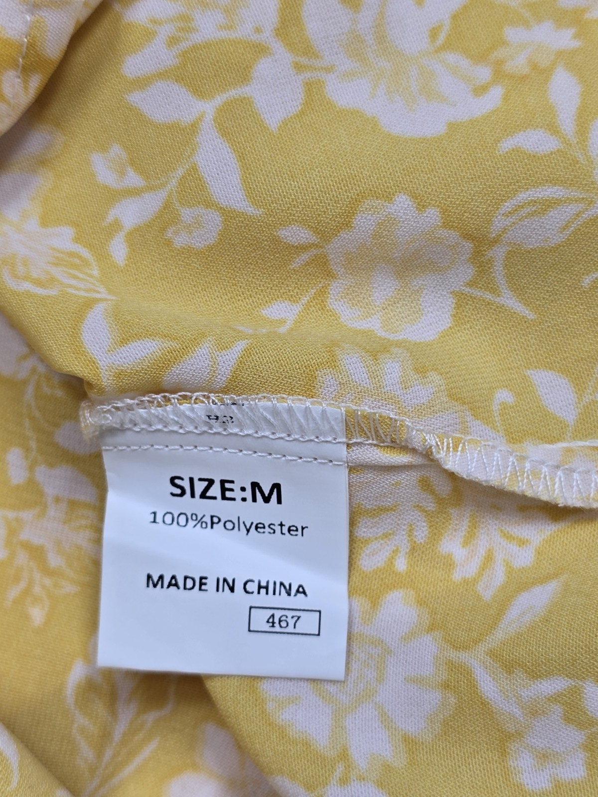 Womens Dress NEW Yellow Floral Peasant Boho Drawstring V Neck Size M Mini NWT
