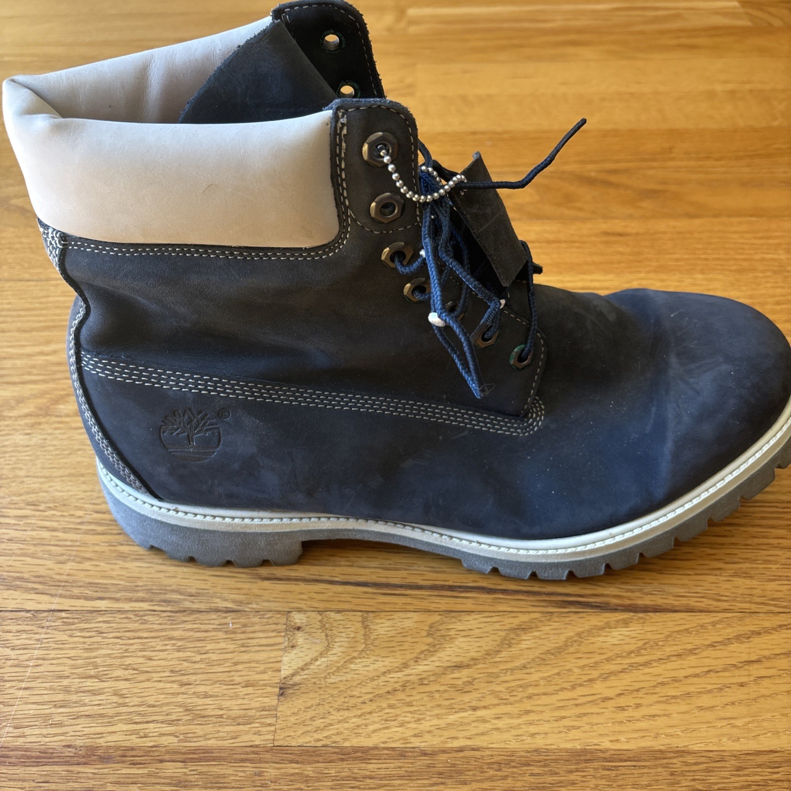 Timberland Waterproof Boots Navy Blue Leather Mens 12 27011