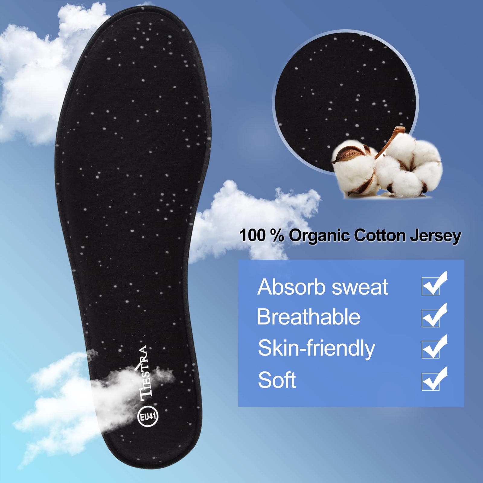 3 Pair Memory Foam Shoe Insoles for Work Boots Running Shoes, Black 47EU/US14