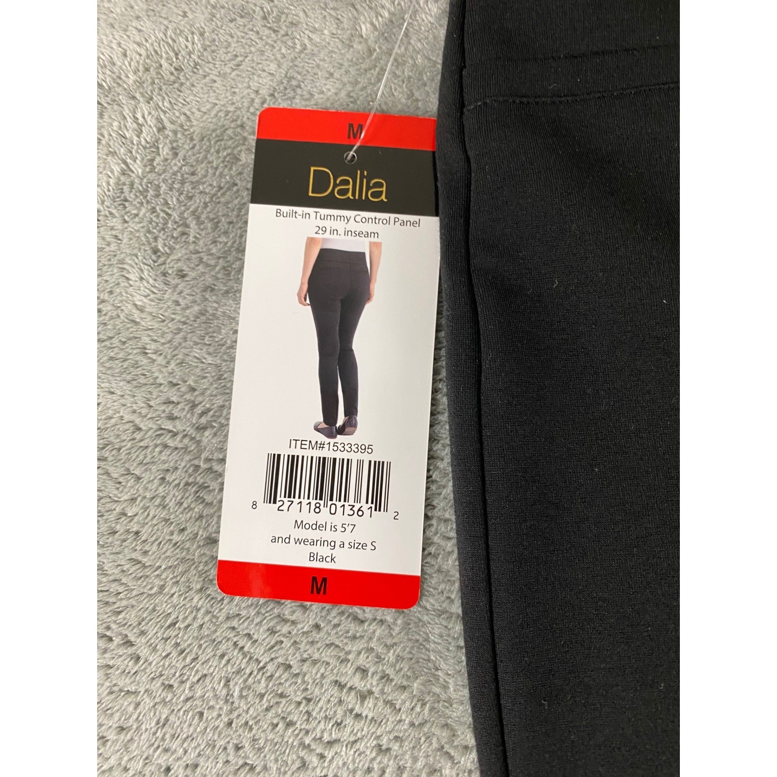 Dalia Womens Black Tummy Control Pull On Dress Pants Size M 1533395 Slim Leg