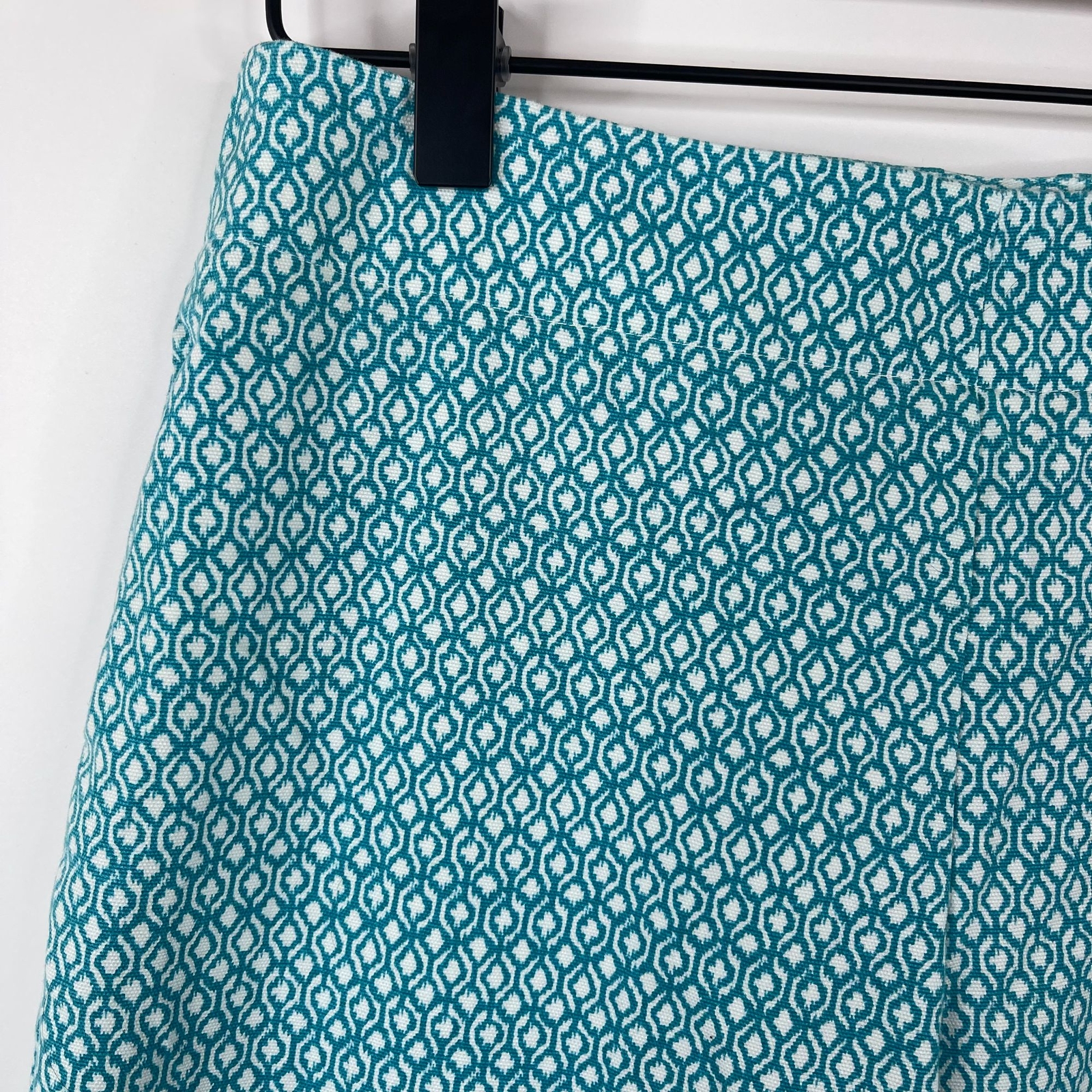 Tallbots Womens Ankle Cropped Pants Size 2P Teal Workwear Side Zip