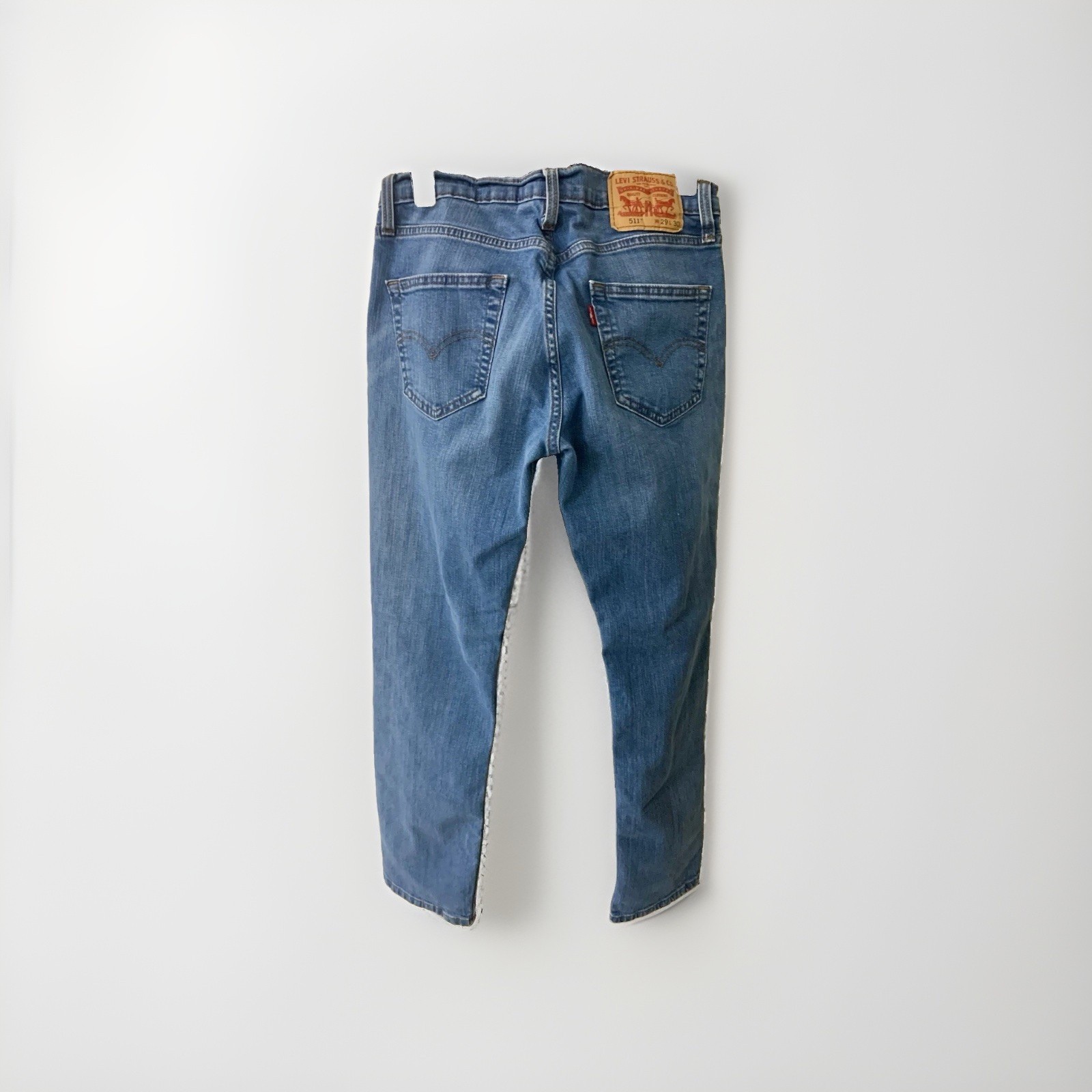 Levi’s Men’s Slim Fit Blue Denim Jeans Medium Wash 5-Pocket Button Zip