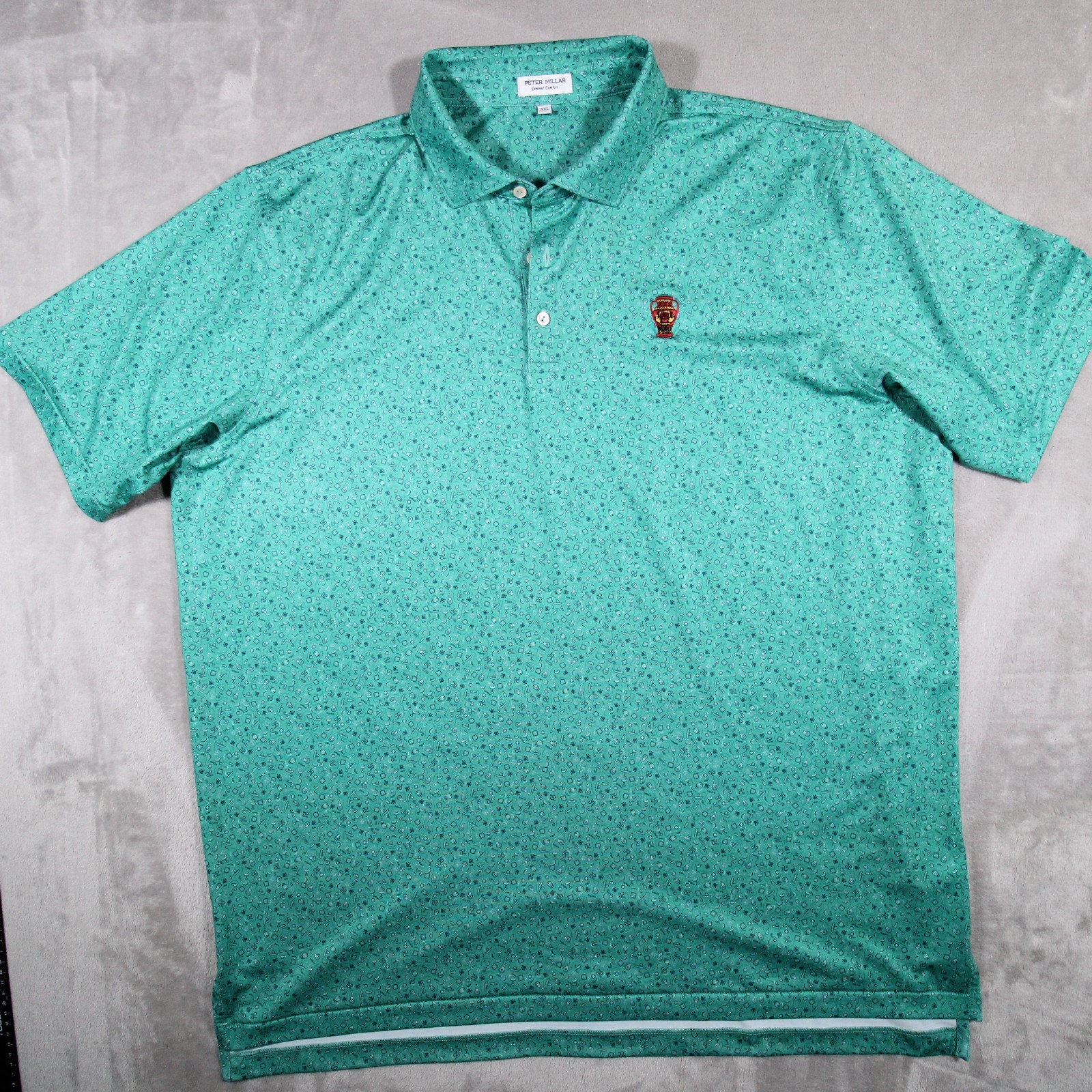 Peter Millar summer comfort all over print short sleeve polo shirt XXL