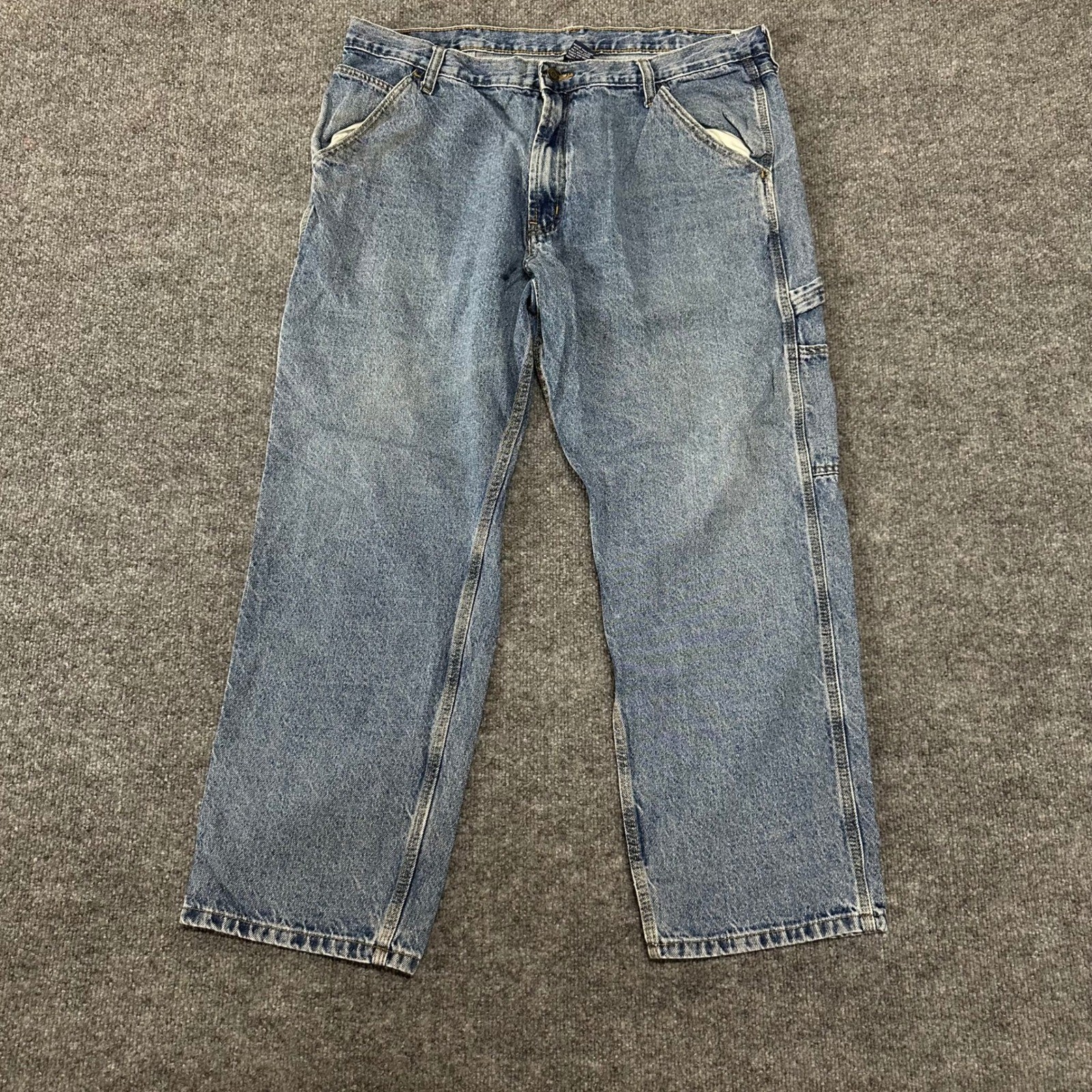 Old Navy Carpenter Jeans Mens Size 38×30 Blue Relaxed Fit Utility Denim Workwear