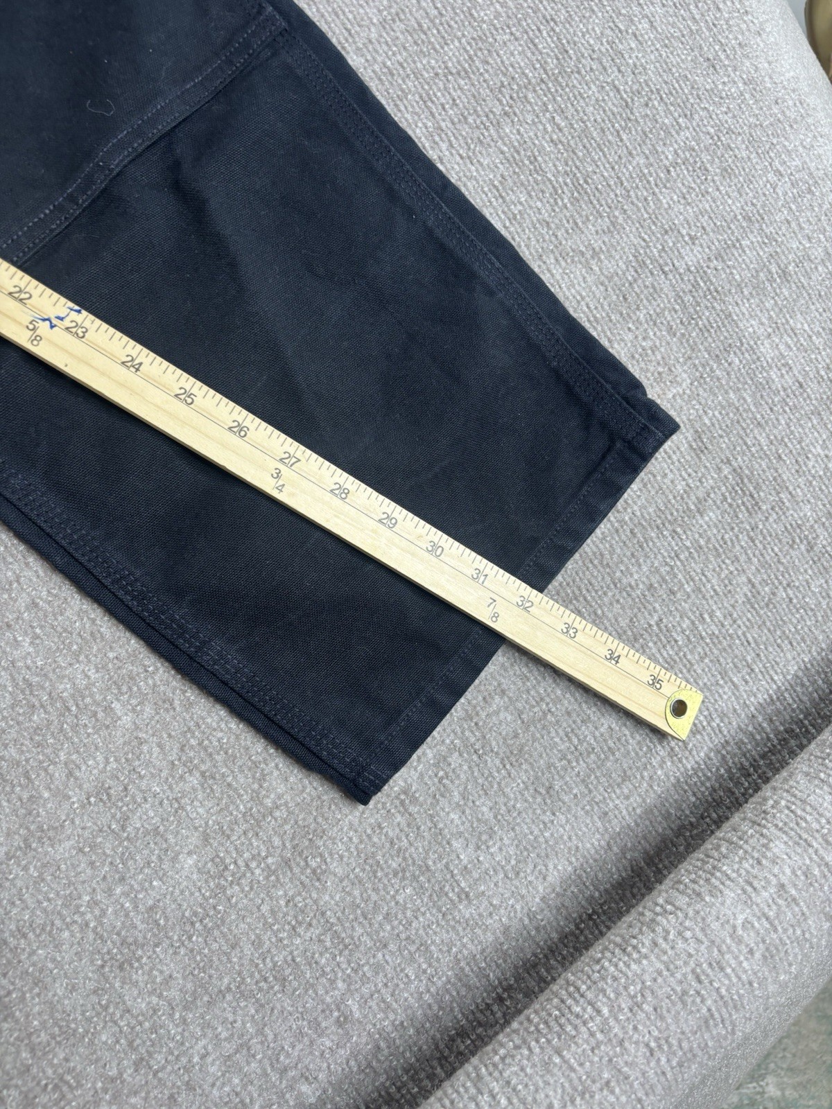 Carhartt Double Knee Canvas Carpenter Pants 38×32 B01 BLK Black Workwear Outdoor